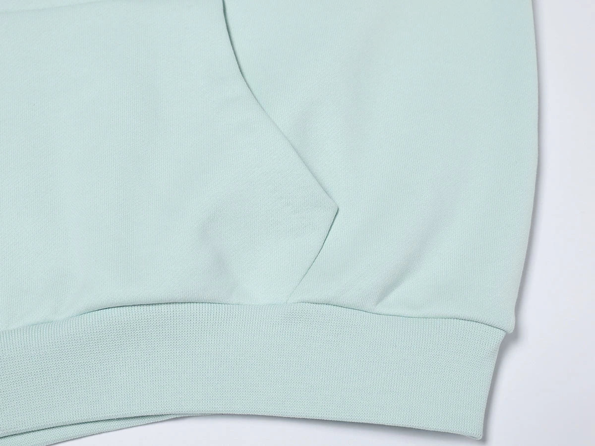 600 GSM RAGLAN CROPPED FIT 'LIGHT BULE' HOODIE - Image 4