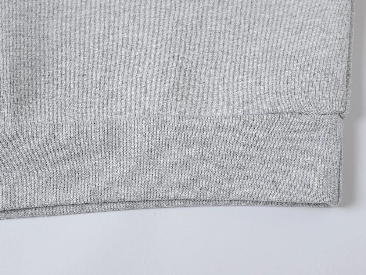 630 GSM BOXY CROPPED FIT QUARTER-ZIP 'FLOWER GRAY’ SWEATER - Image 6