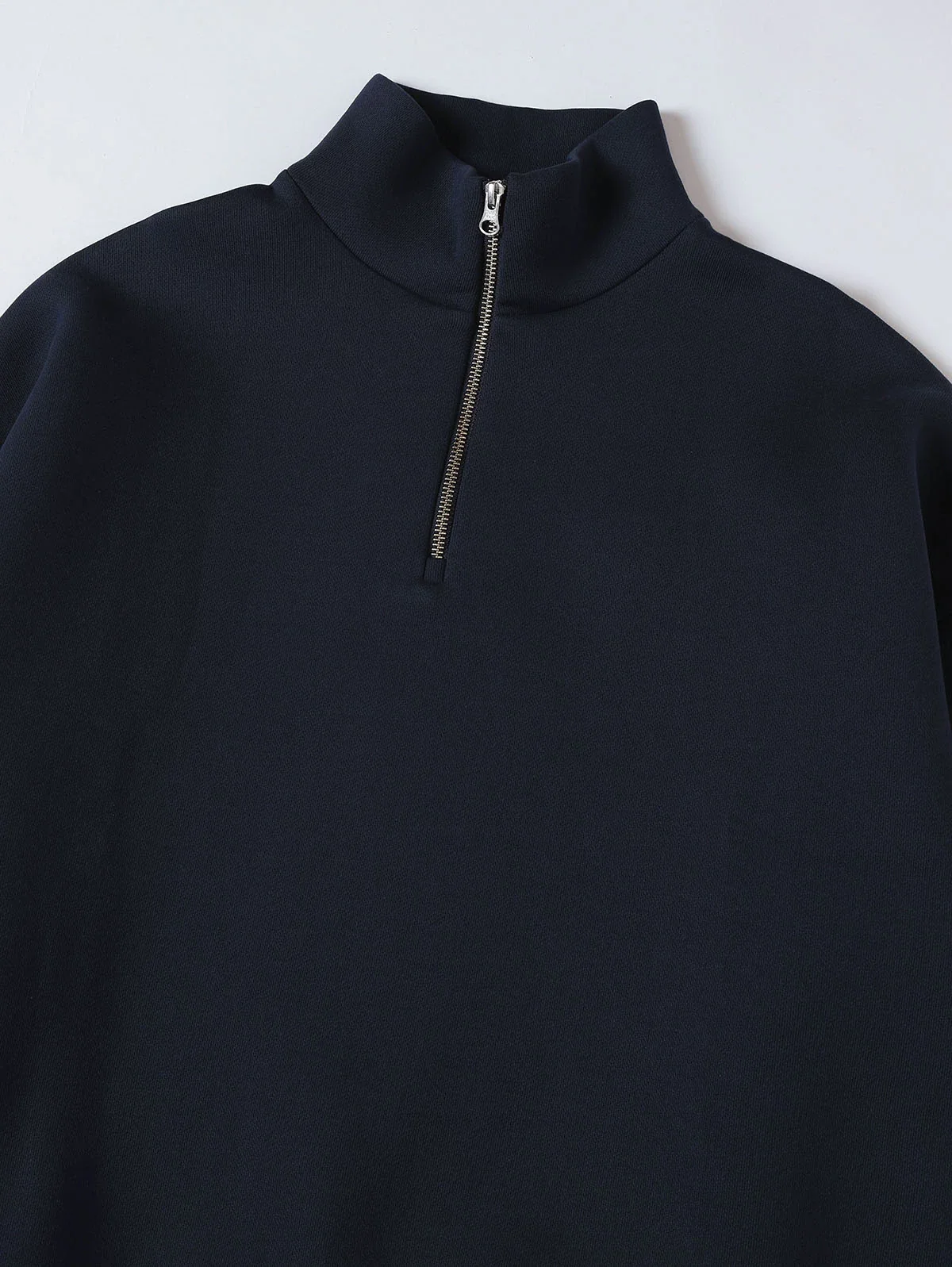 630 GSM BOXY CROPPED FIT QUARTER-ZIP 'NAVY BLUE’ SWEATER - Image 3