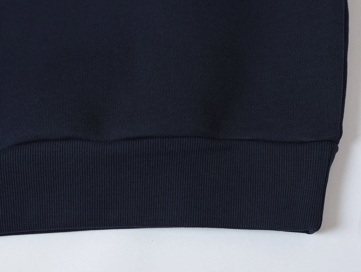 630 GSM BOXY CROPPED FIT QUARTER-ZIP 'NAVY BLUE’ SWEATER - Image 6