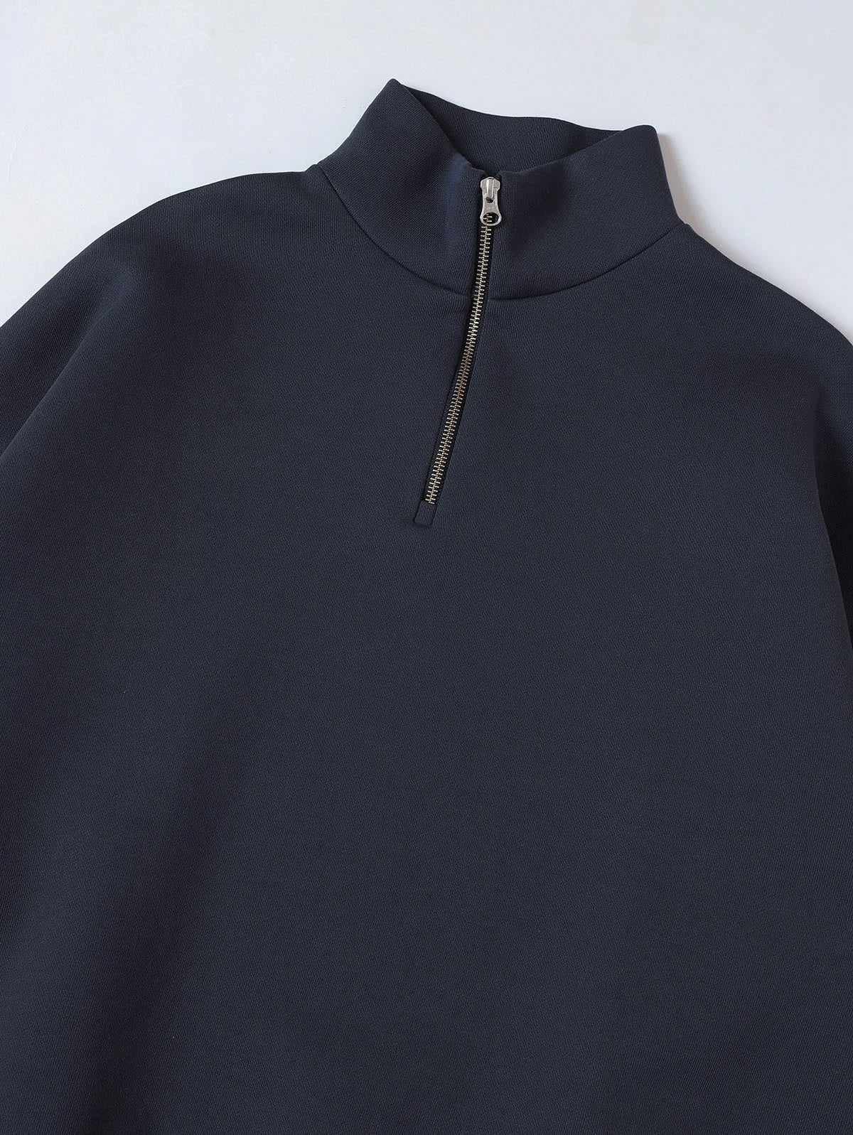 630 GSM BOXY CROPPED FIT QUARTER-ZIP 'STONE COAL’ SWEATER - Image 3