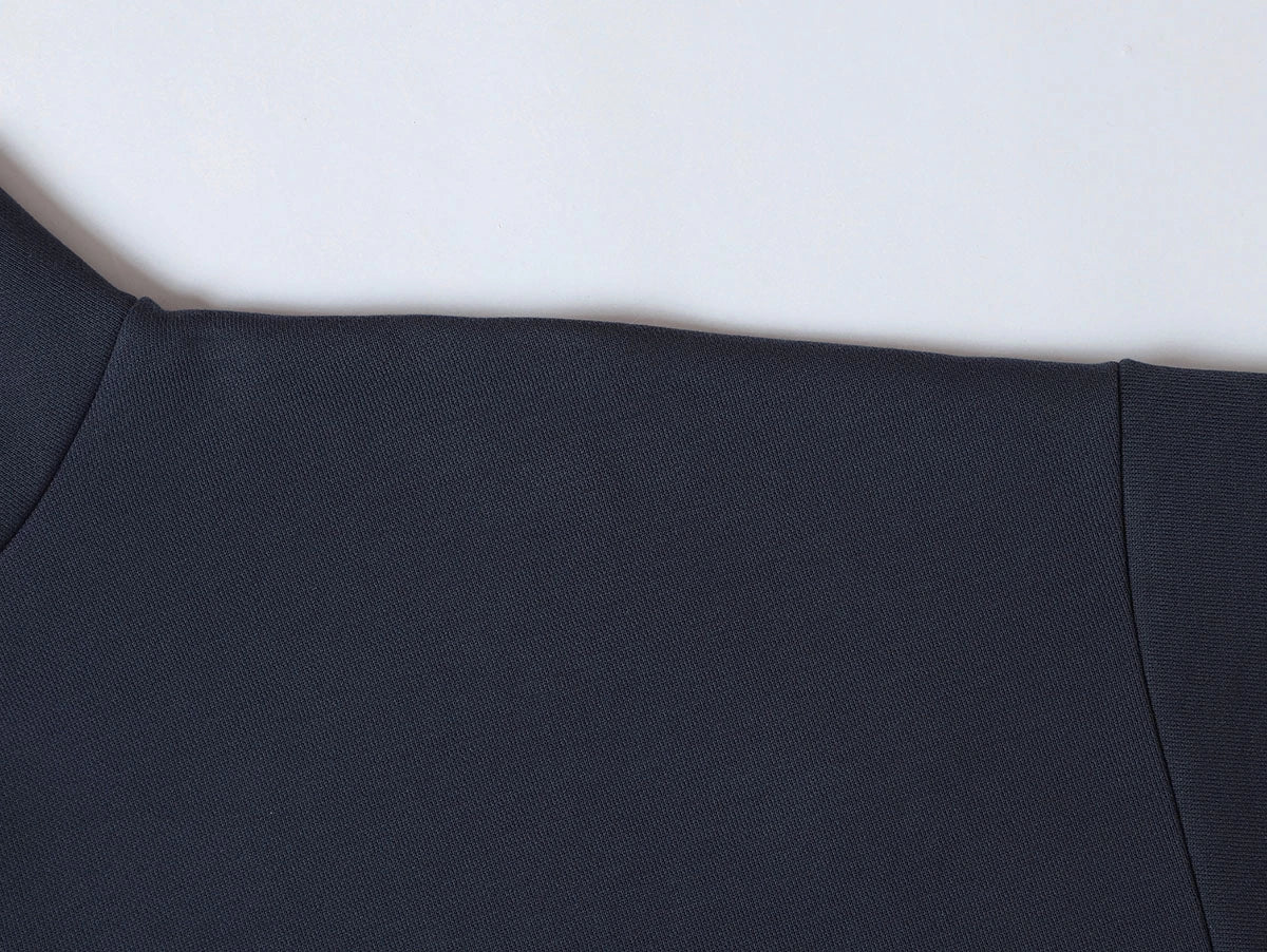 630 GSM BOXY CROPPED FIT QUARTER-ZIP 'STONE COAL’ SWEATER - Image 4
