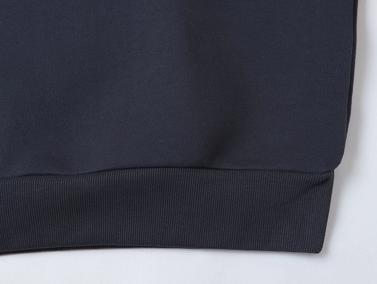 630 GSM BOXY CROPPED FIT QUARTER-ZIP 'STONE COAL’ SWEATER - Image 6