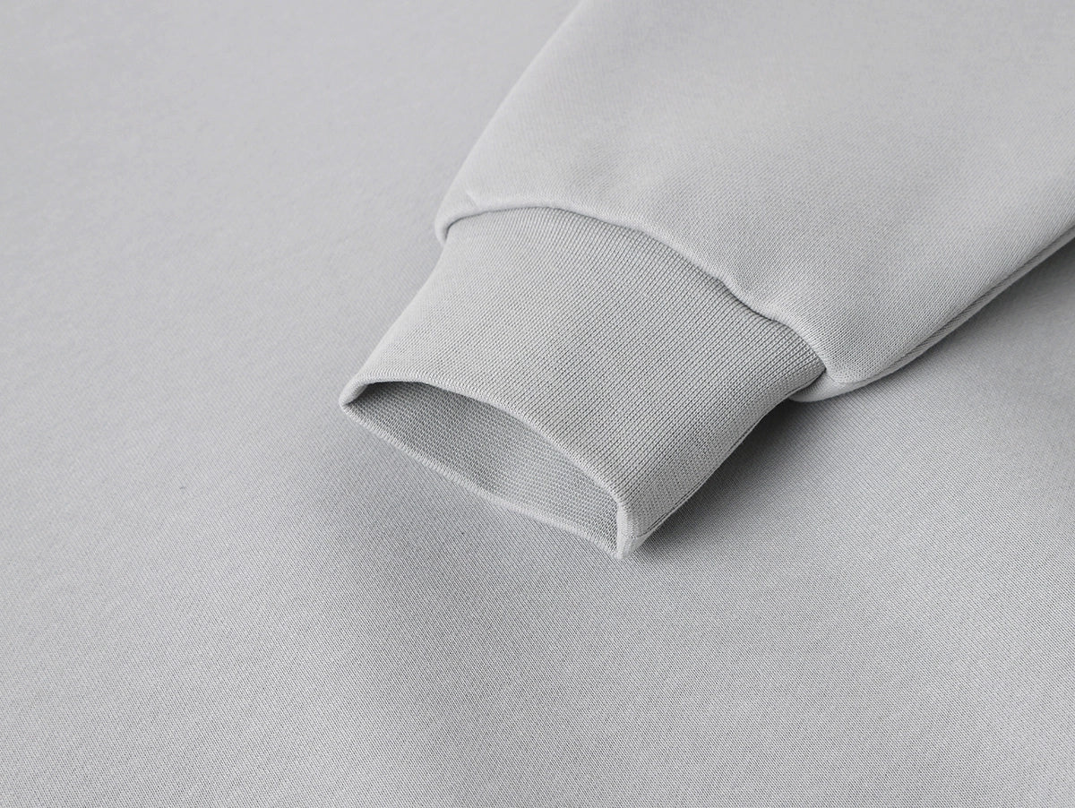 630 GSM BOXY CROPPED FIT 'ARCTIC GRAY' ZIP-UP HOODIE - Image 4