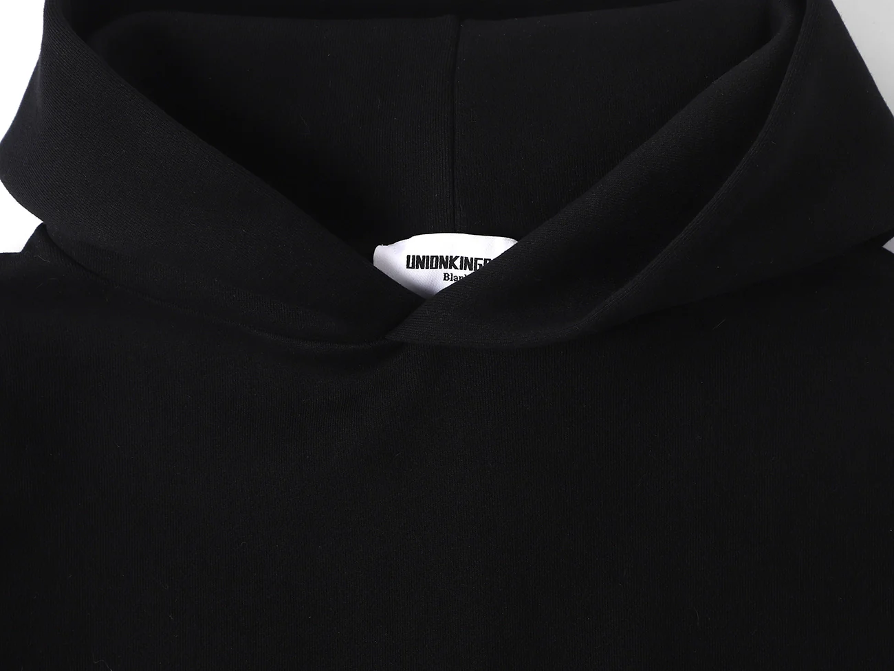 630 GSM BOXY CROPPED FIT 'BLACK' HOODIE - Image 4