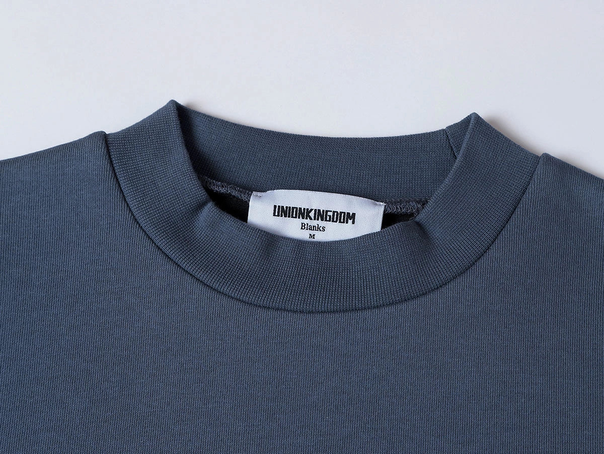 630 GSM BOXY CROPPED FIT 'GRAY BLUE' CREWNECK - Image 6