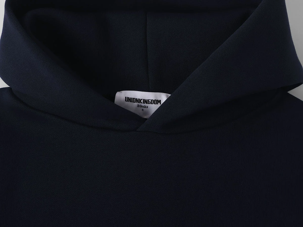 630 GSM BOXY CROPPED FIT 'NAVY BLUE' HOODIE - Image 3