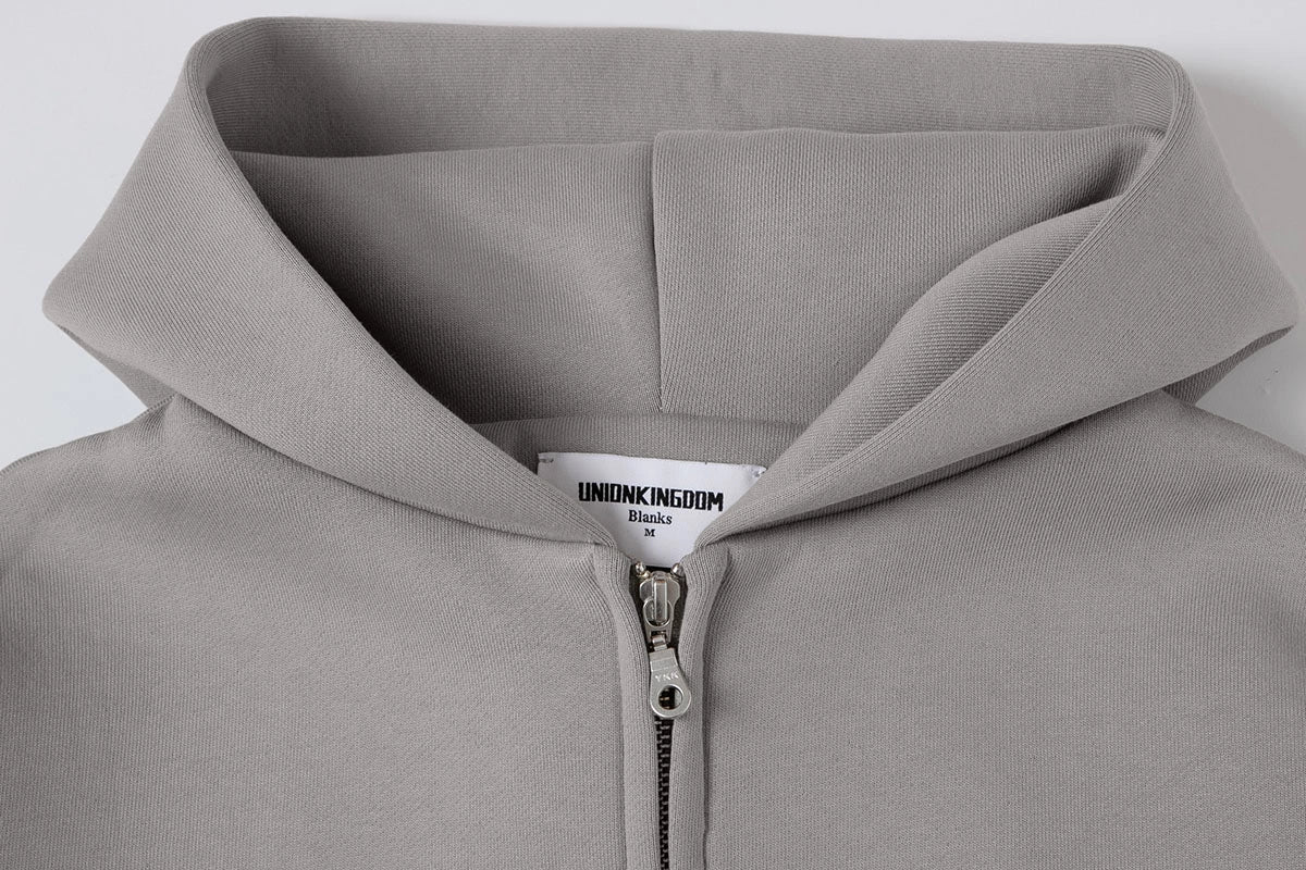 630 GSM BOXY CROPPED FIT 'SMOKE' ZIP-UP HOODIE - Image 3