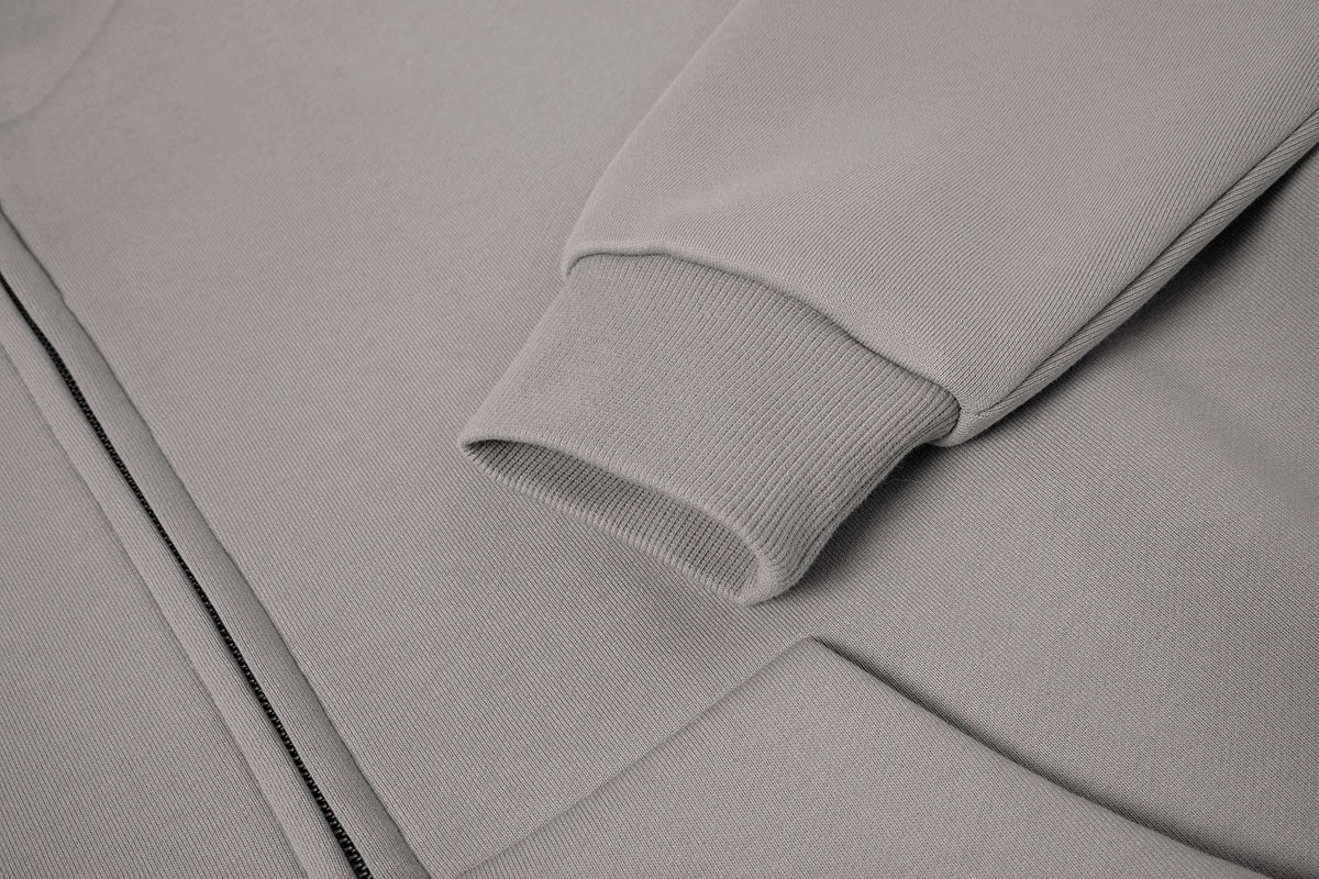 630 GSM BOXY CROPPED FIT 'SMOKE' ZIP-UP HOODIE - Image 4
