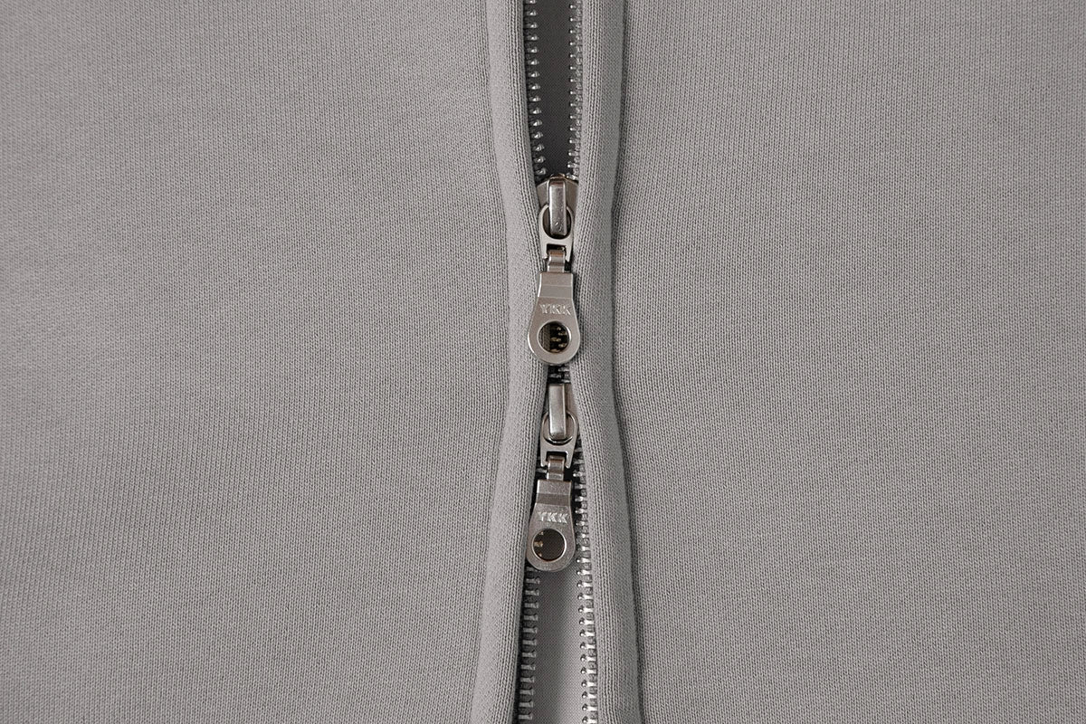 630 GSM BOXY CROPPED FIT 'SMOKE' ZIP-UP HOODIE - Image 5