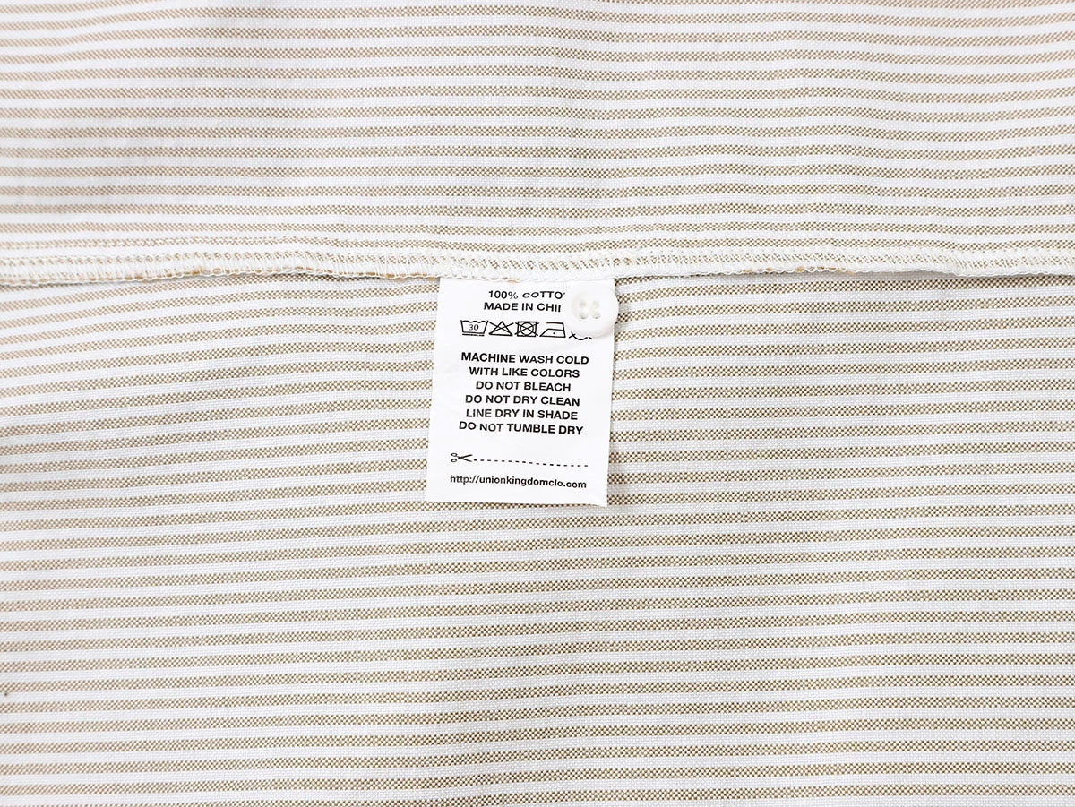 BOXY CROPPED 'BEIGE' STRIPED LONG-SLEEVE SHIRT - Image 5