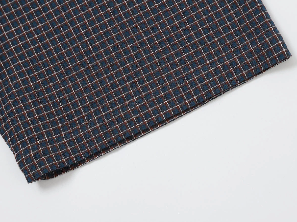 BOXY CROPPED FIT 'NAVY' PLAID SHIRT - Image 6
