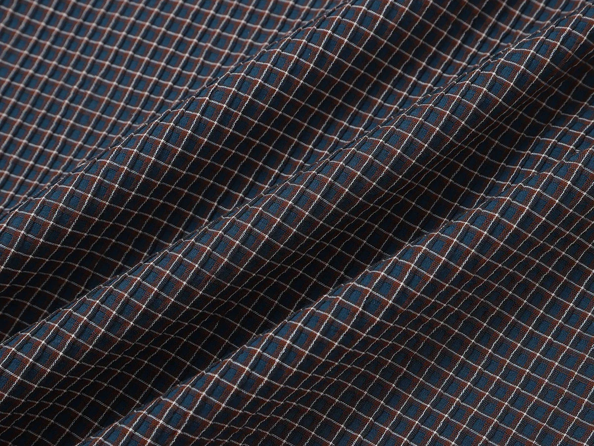 BOXY CROPPED FIT 'NAVY' PLAID SHIRT - Image 7
