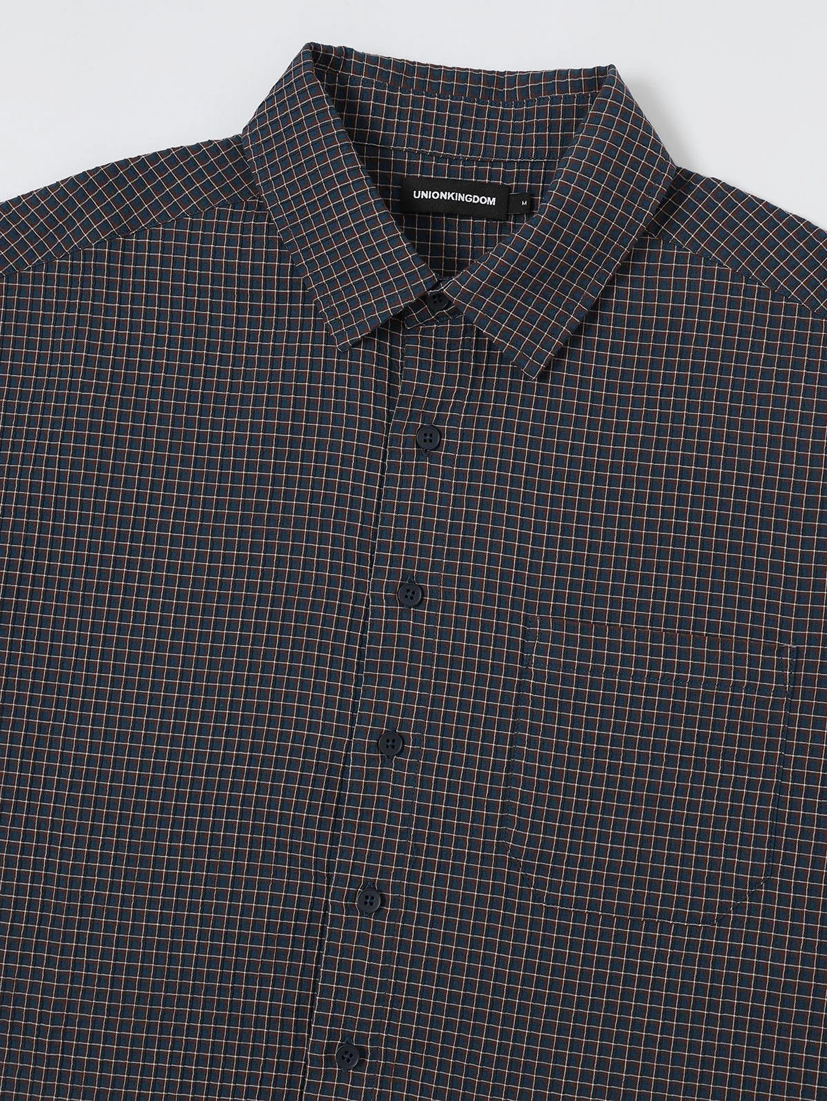 BOXY CROPPED FIT 'NAVY' PLAID SHIRT - Image 9