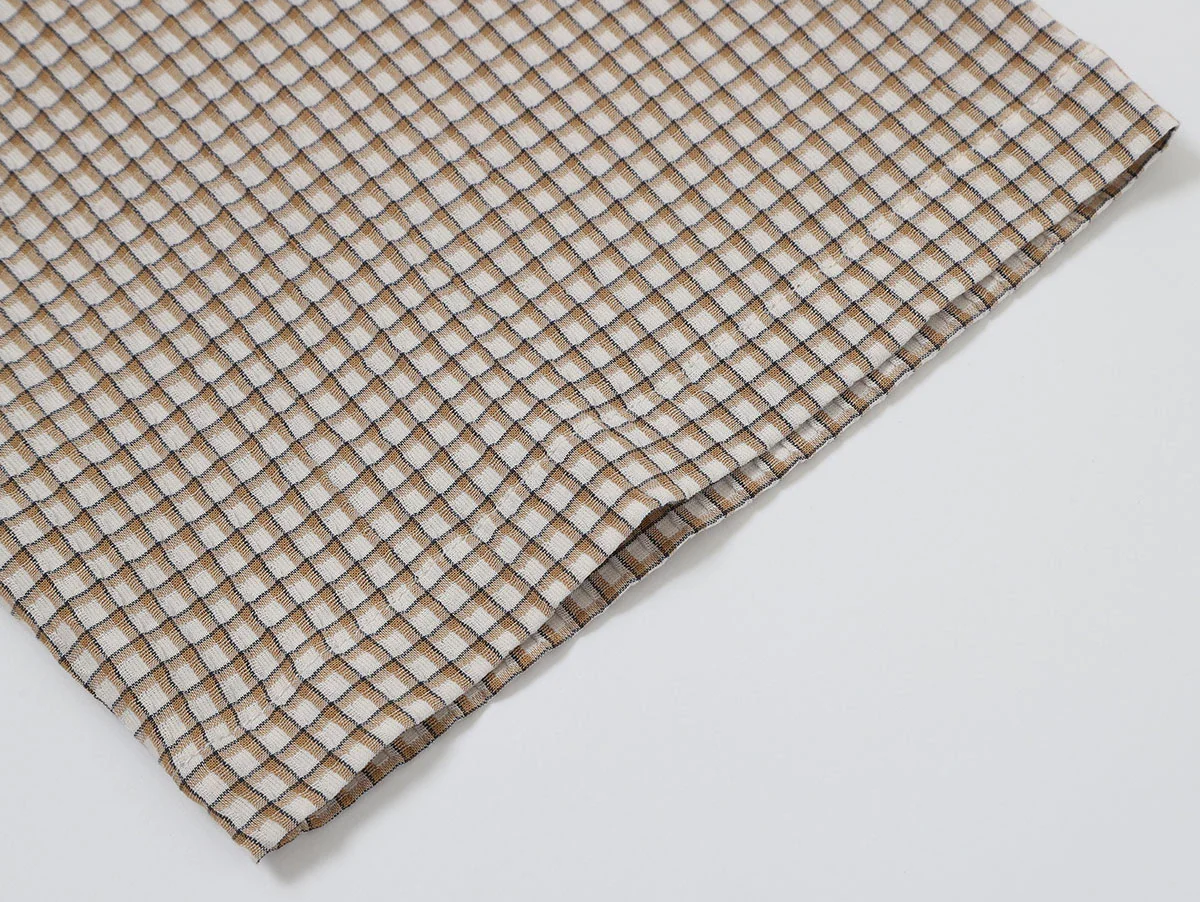 BOXY CROPPED FIT 'BEIGE' PLAID SHIRT - Image 5