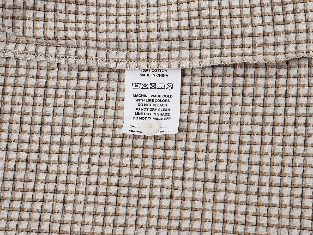 BOXY CROPPED FIT 'BEIGE' PLAID SHIRT - Image 7