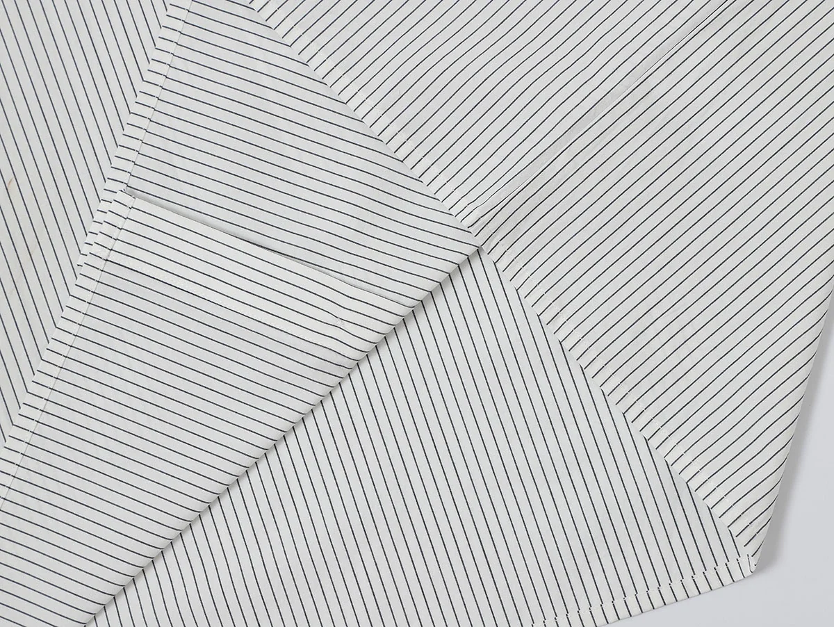 BOXY CROPPED 'WHITE' STRIPED LONG-SLEEVE SHIRT - Image 5