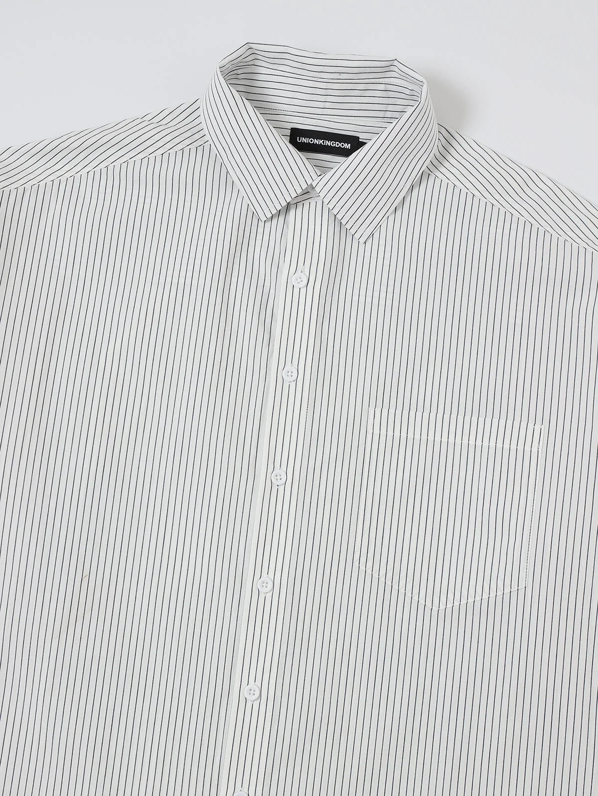 BOXY CROPPED 'WHITE' STRIPED LONG-SLEEVE SHIRT - Image 8