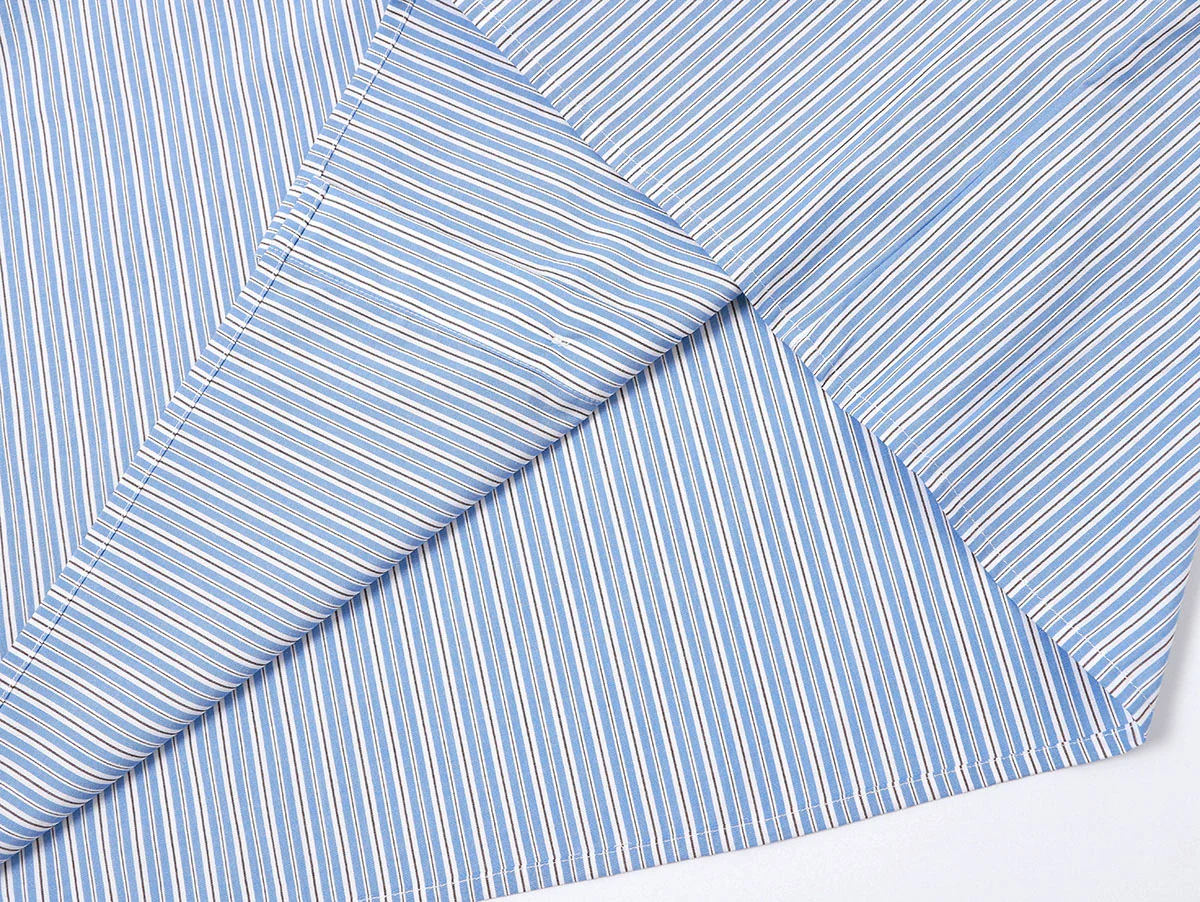 BOXY CROPPED 'BLUE' STRIPED LONG-SLEEVE SHIRT - Image 6