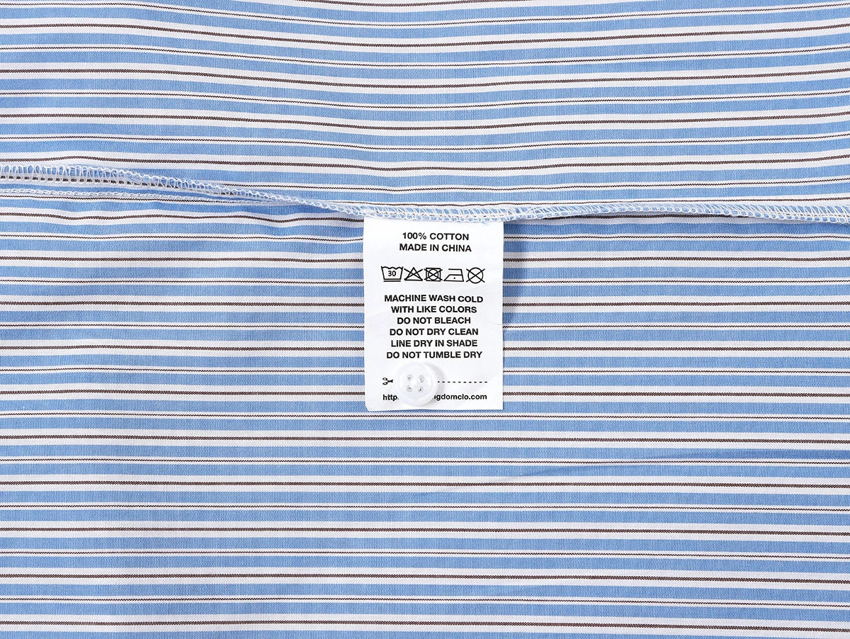 BOXY CROPPED 'BLUE' STRIPED LONG-SLEEVE SHIRT - Image 7
