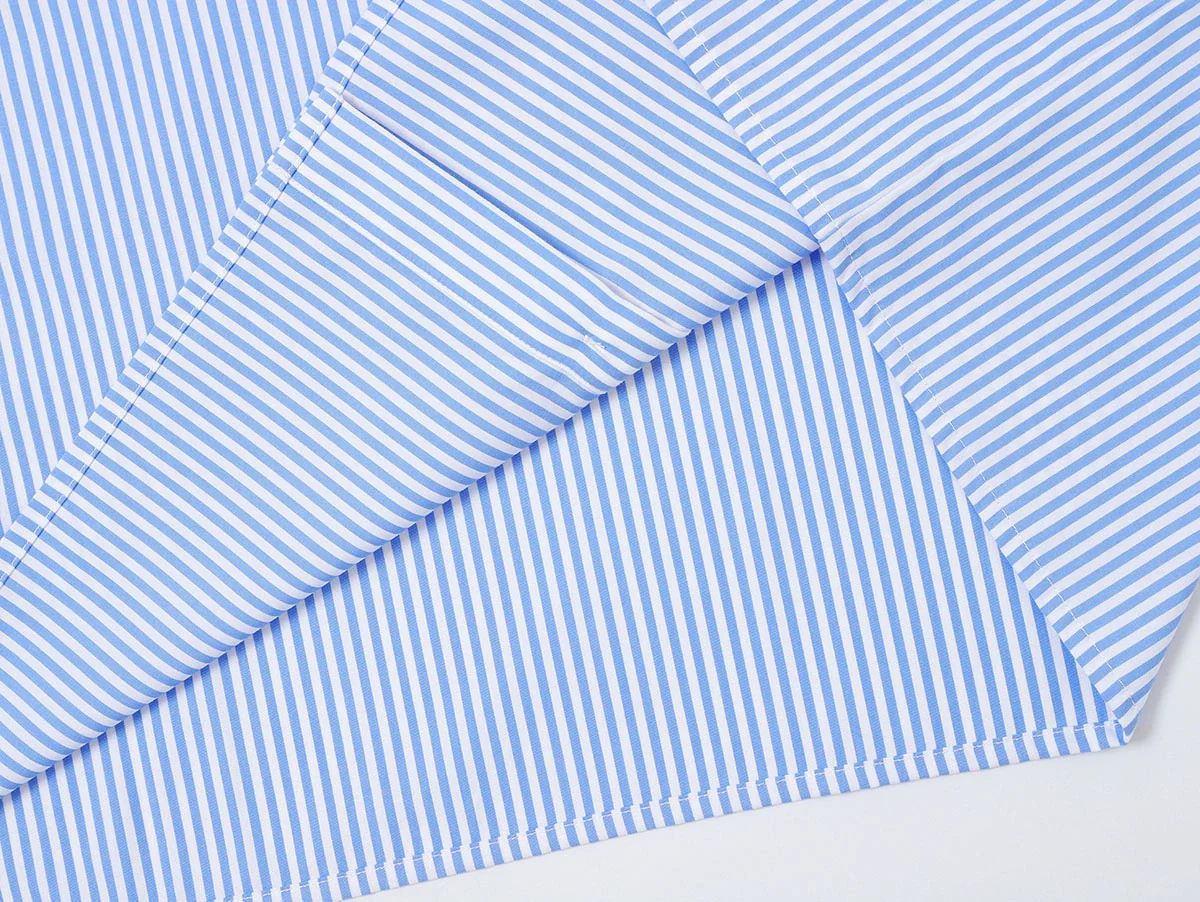 BOXY CROPPED 'BLUE' STRIPED SHIRT - Image 6