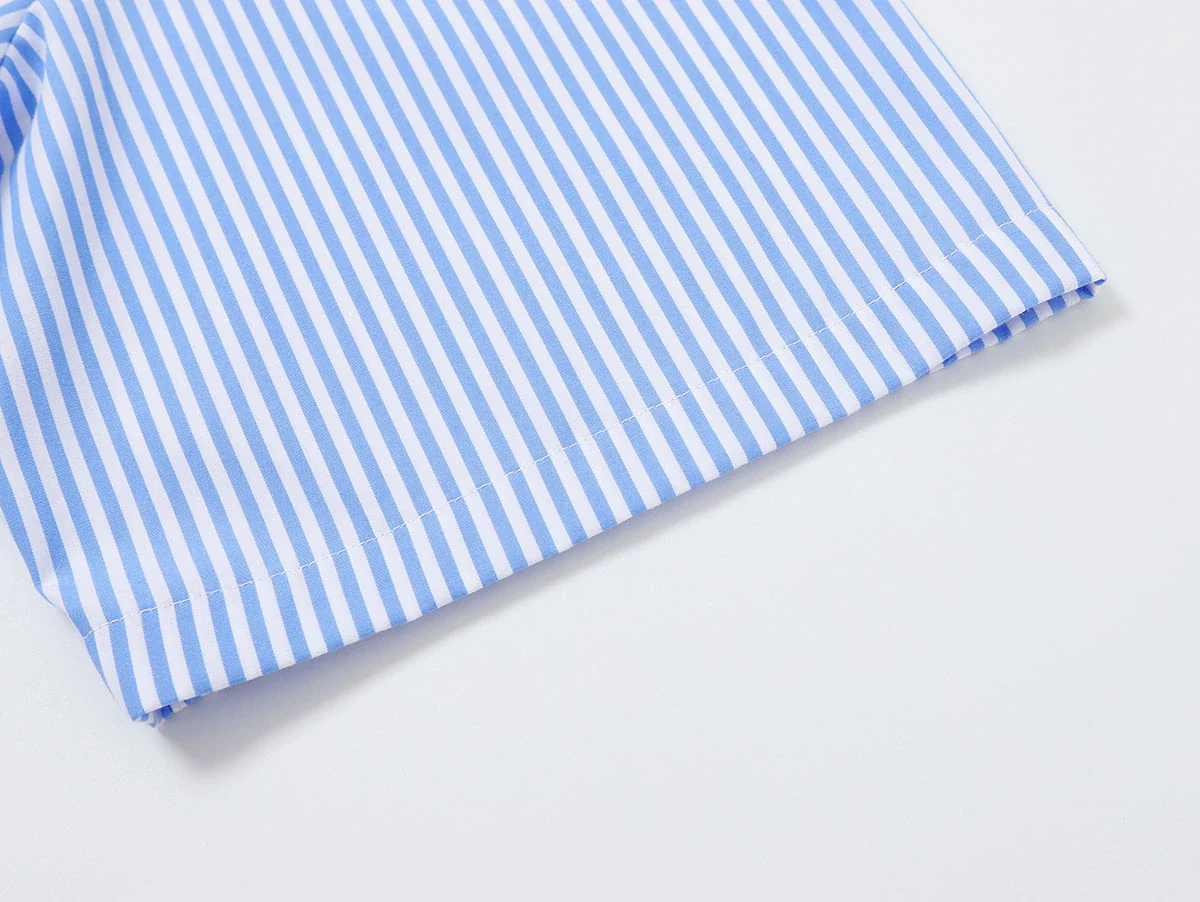BOXY CROPPED 'BLUE' STRIPED SHIRT - Image 7