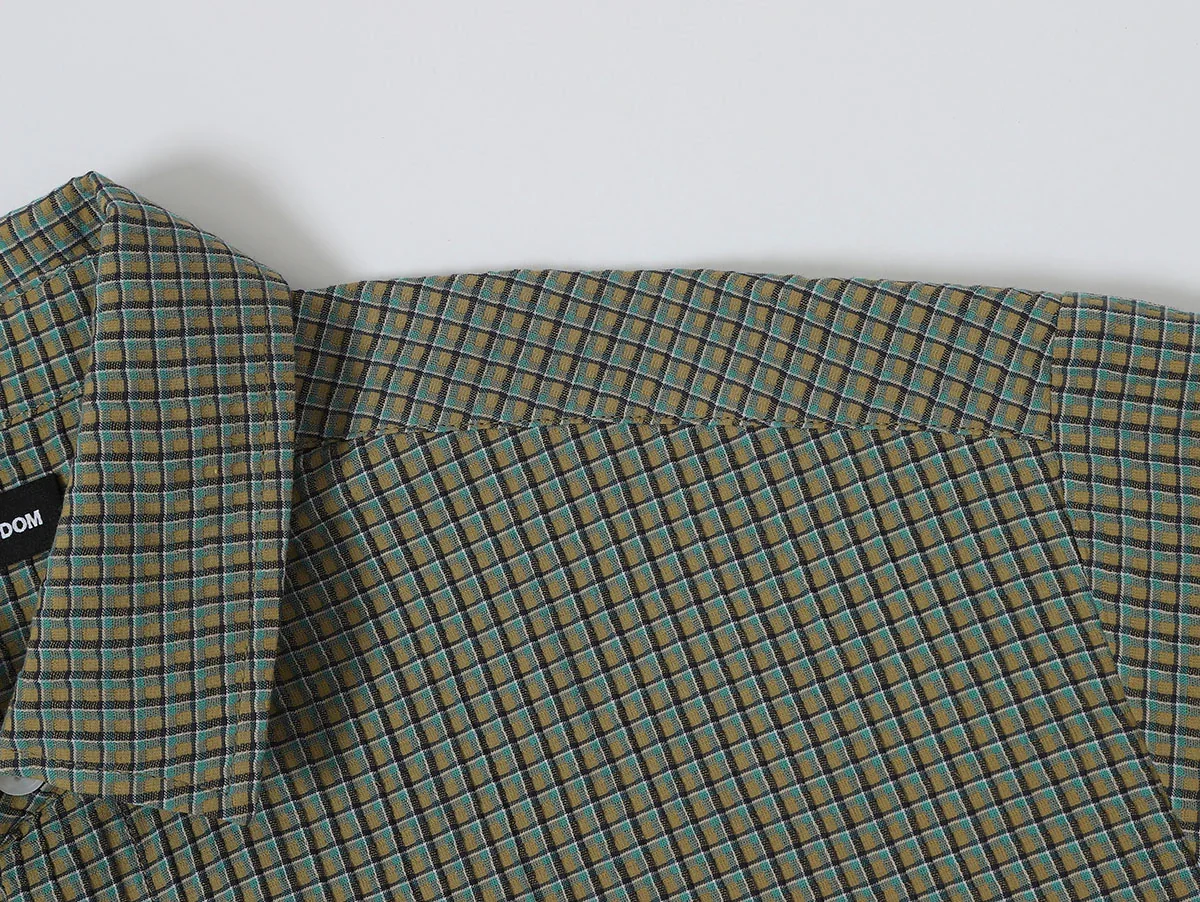 BOXY CROPPED FIT 'GREEN' PLAID SHIRT - Image 4