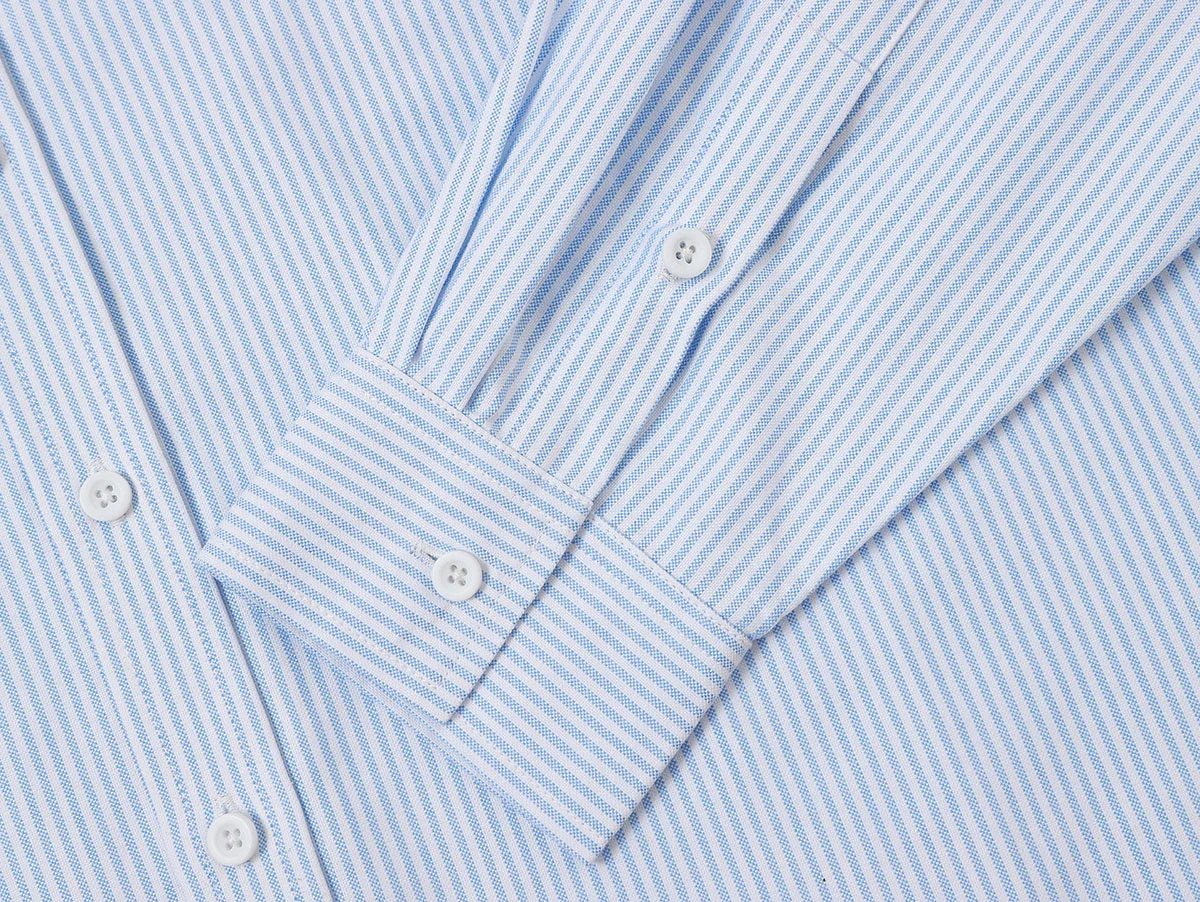 BOXY CROPPED 'PURE BLUE' STRIPED LONG-SLEEVE SHIRT - Image 5