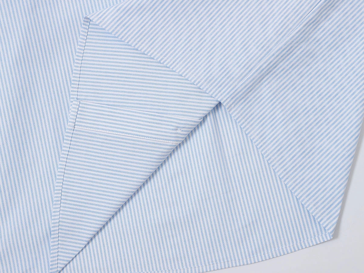 BOXY CROPPED 'PURE BLUE' STRIPED LONG-SLEEVE SHIRT - Image 6