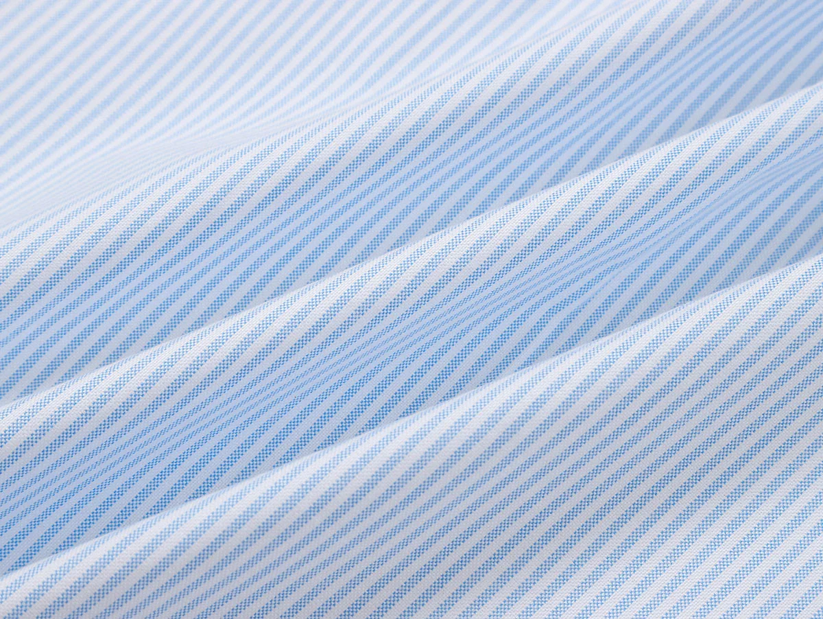 BOXY CROPPED 'PURE BLUE' STRIPED LONG-SLEEVE SHIRT - Image 8